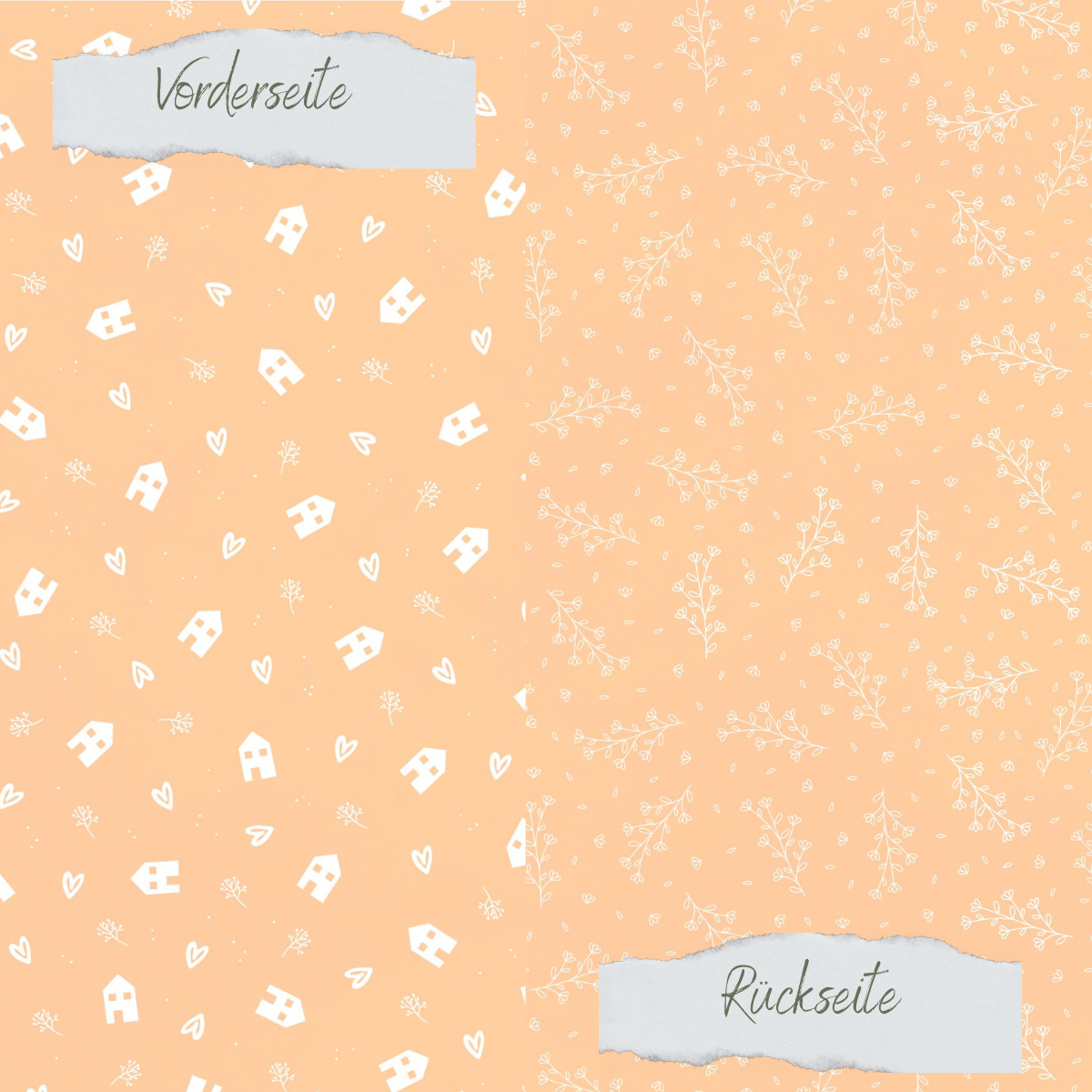 Papel de diseño - Basic - Aprikosenmousse - Häuser + Zweige - Doppelseitig bedruckt Papel de diseño - Basic - Aprikosenmousse - Häuser + Zweige - Doppelseitig bedruckt