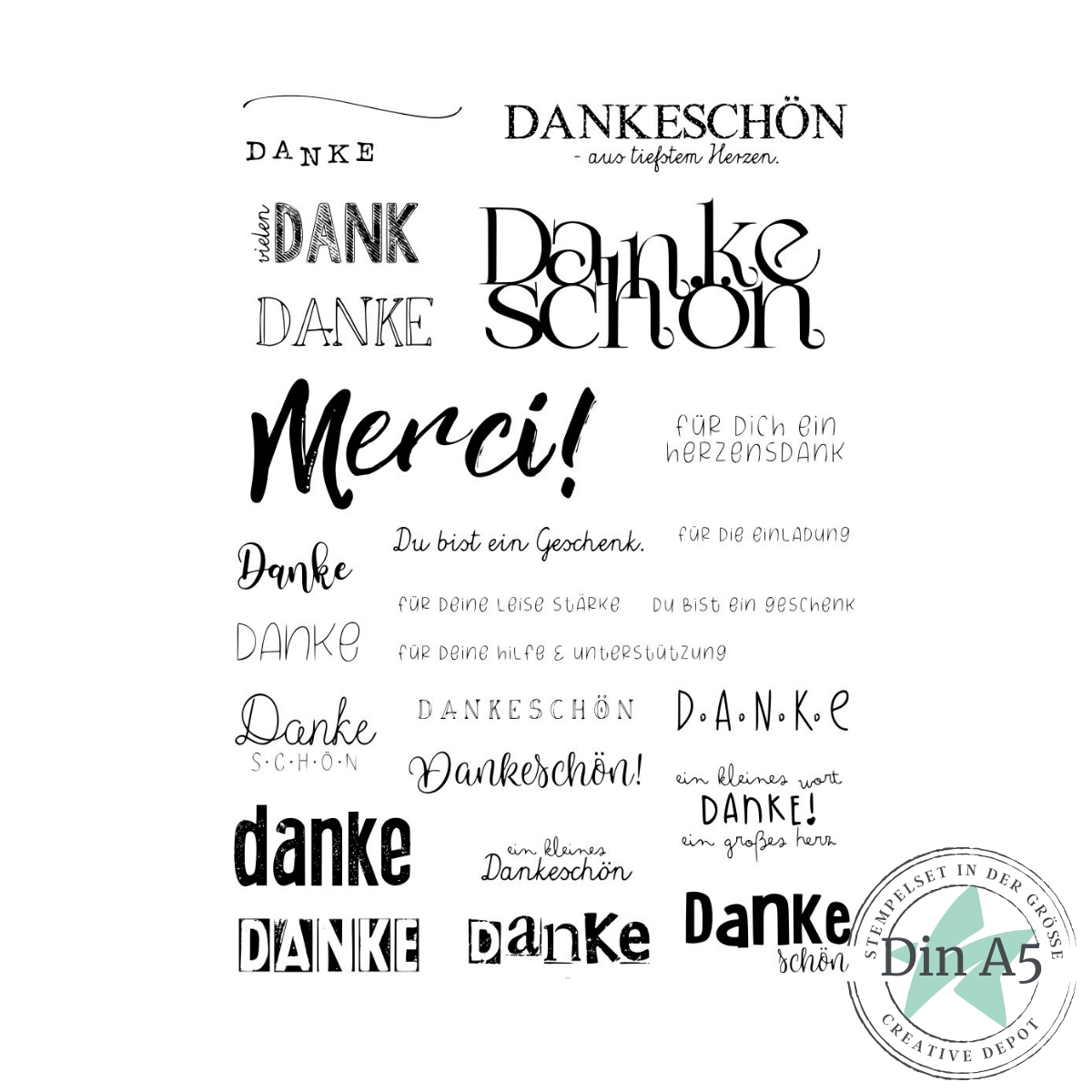 Stempelset - Ganz viel Danke
