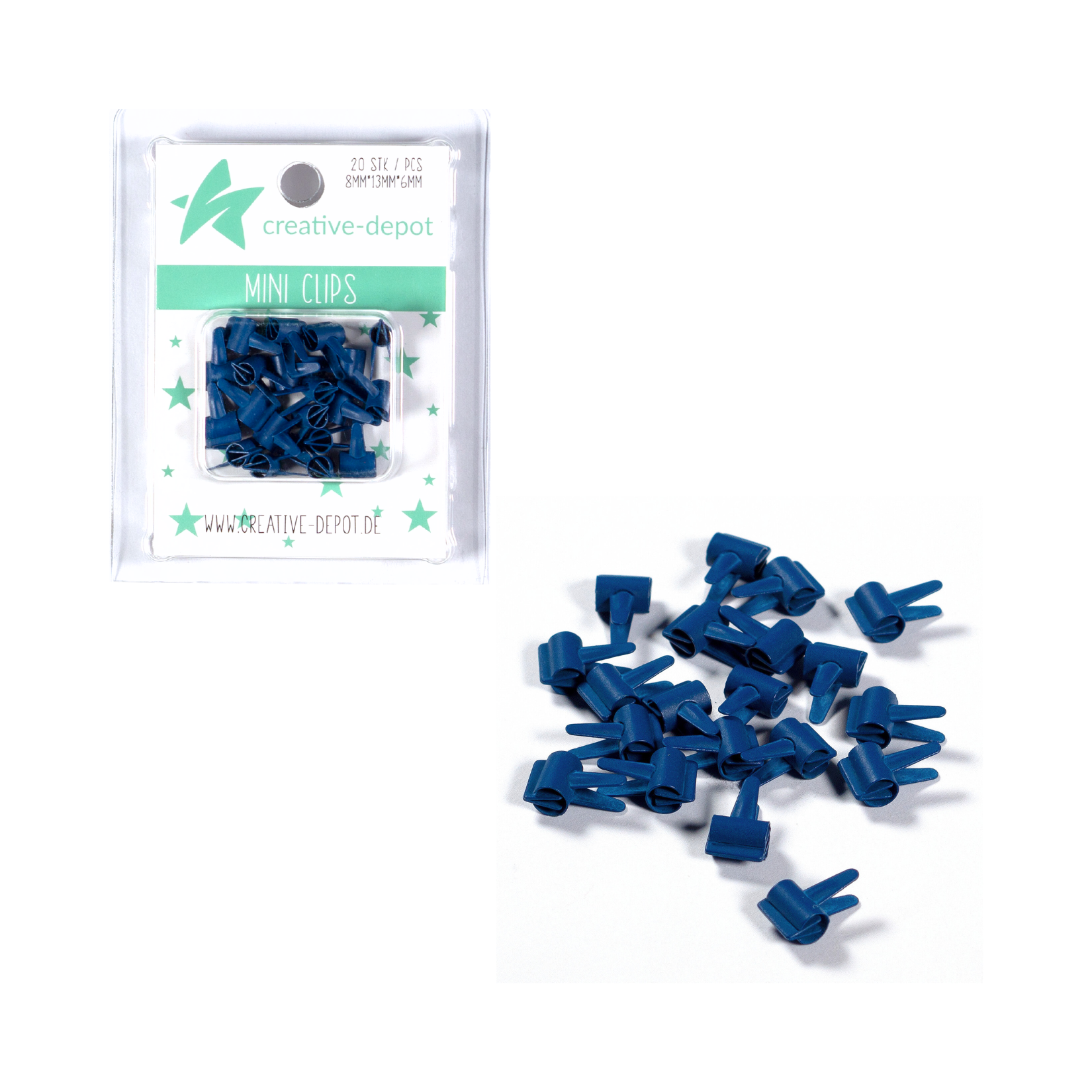 Mini Clip - Marineblau - Matt - 20 Stück