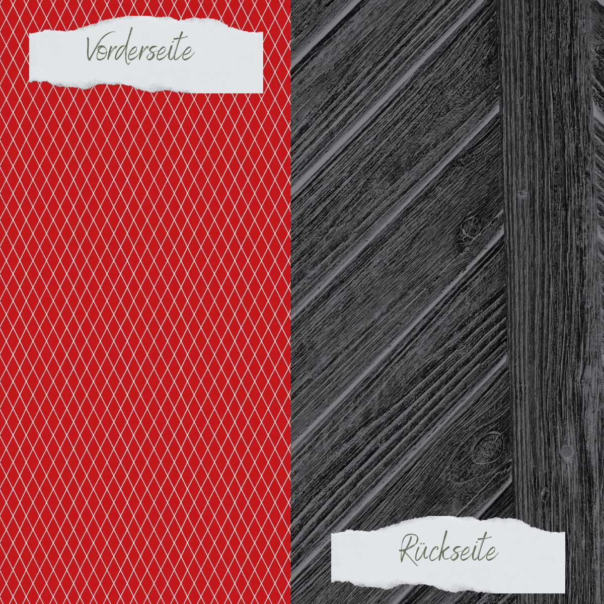 Designpapier - Scrapliebe - Dezembertagebuch - Rautengitter - Rot - Doppelseitig bedruckt