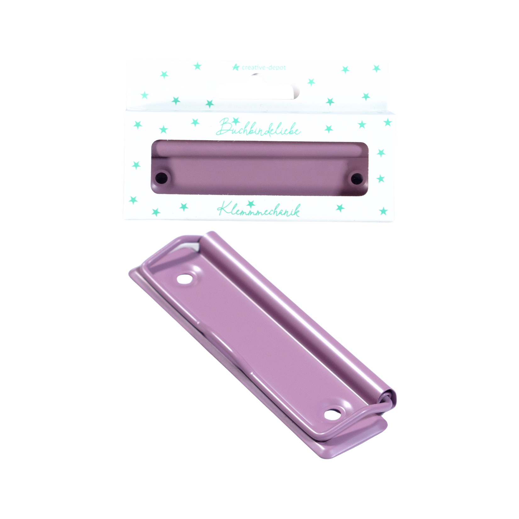 Klemmmechaniken - Malve - Matt - Buchbindeliebe - 3 Stück inkl. Nieten