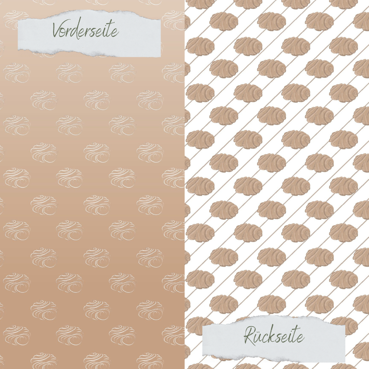 Designpapier - Franzbrötchen - Doppelseitig bedruckt