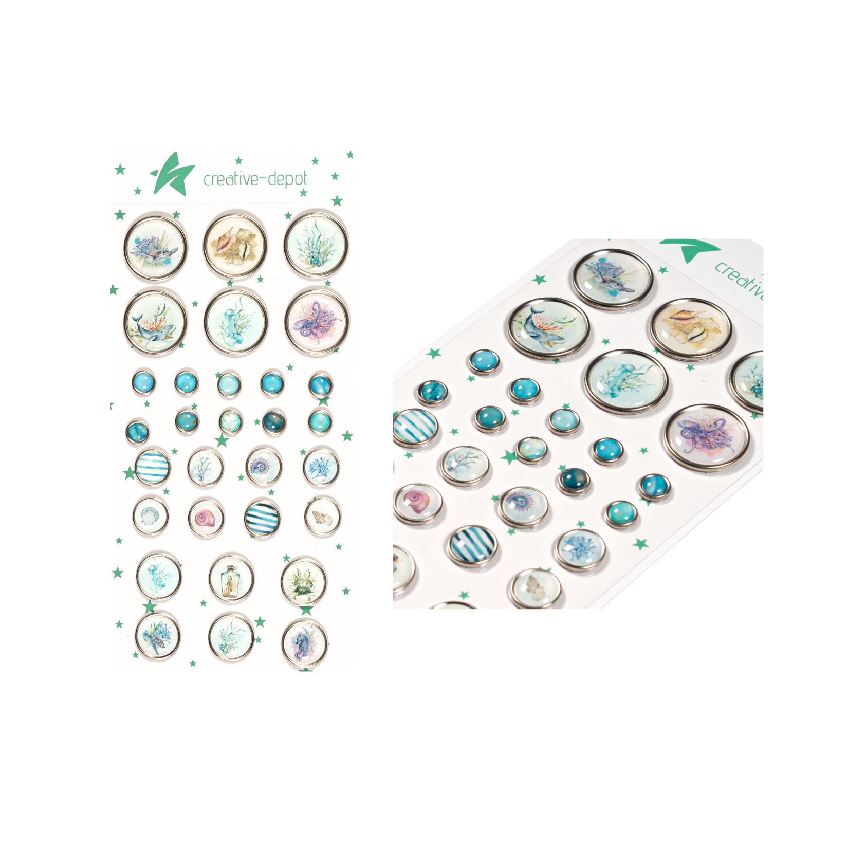 Dekorative Ziernieten - Unterwasserwelt