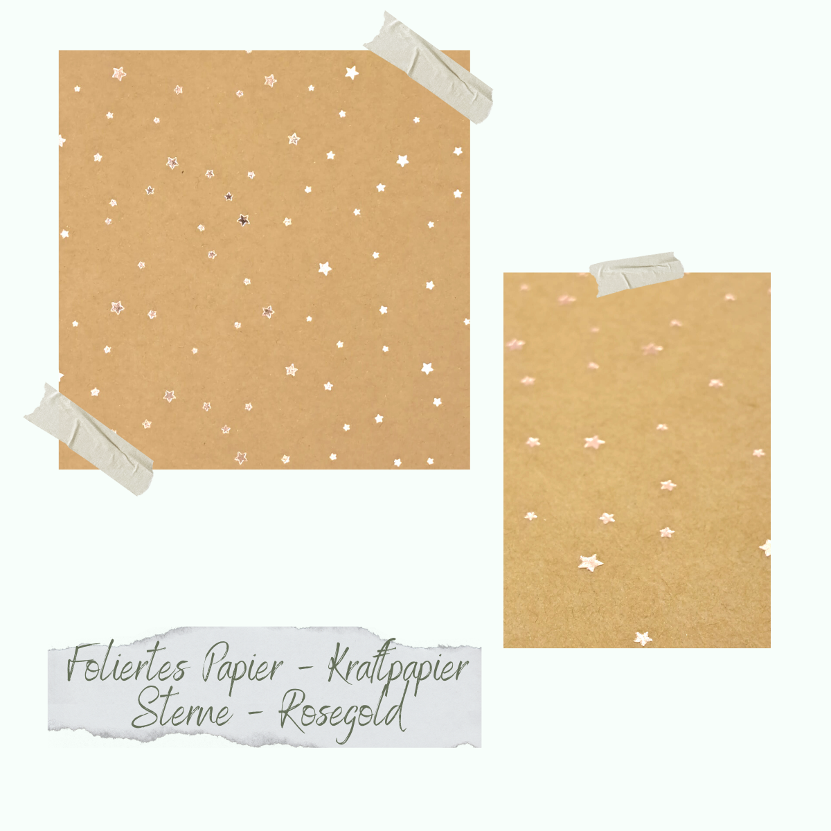 CD-DG-013 Papier moussé - Kraftpapier - Sterne - Rosegold