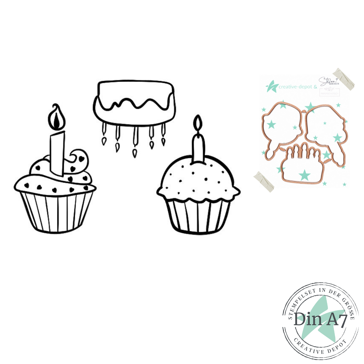 Bundle - Kartendesign - Geburtstagskuchen