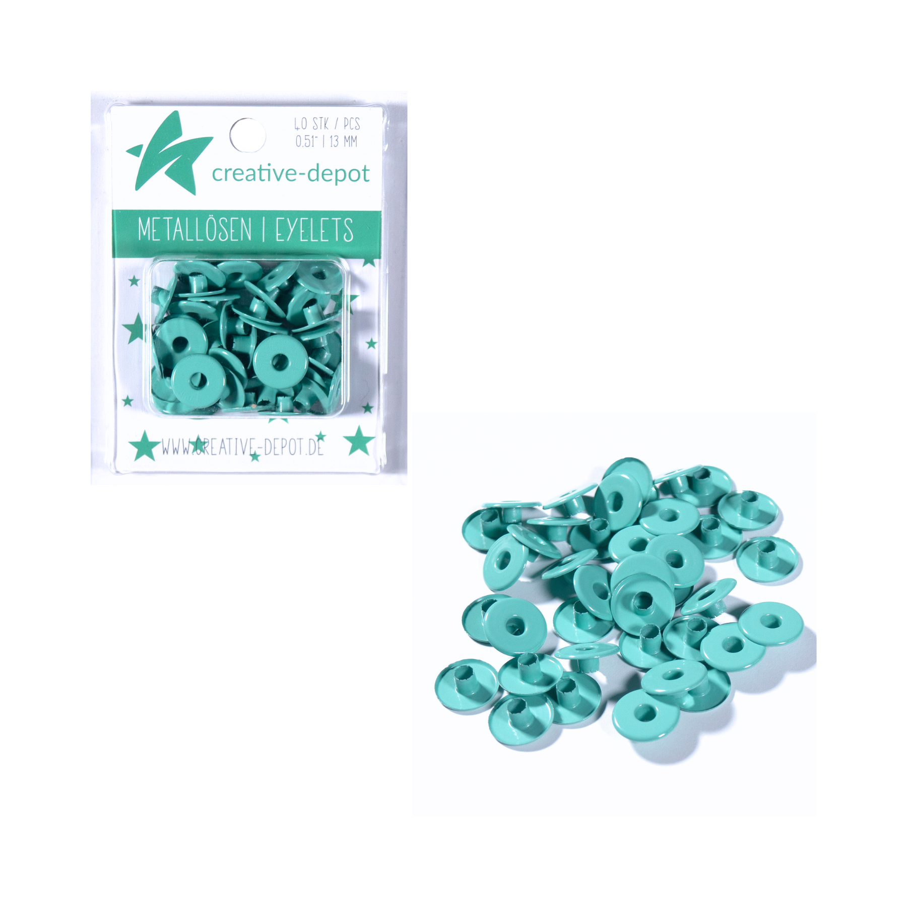Largeur des oeillets - Turquoise - 13mm