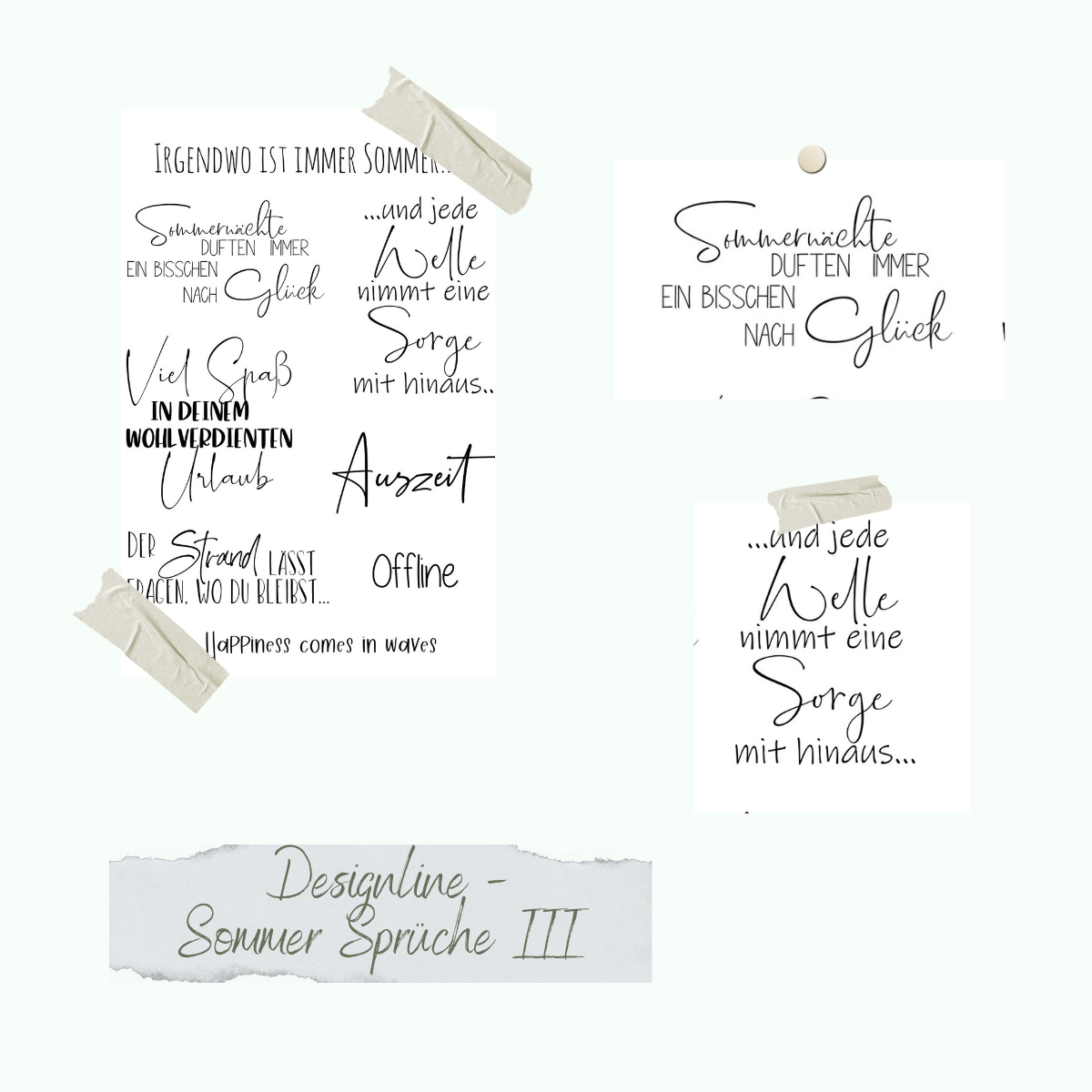 CD-Stt-1117-Designline-Sommer-Spr-che-III Jeu de timbres - Designline - Sommer Sprüche III