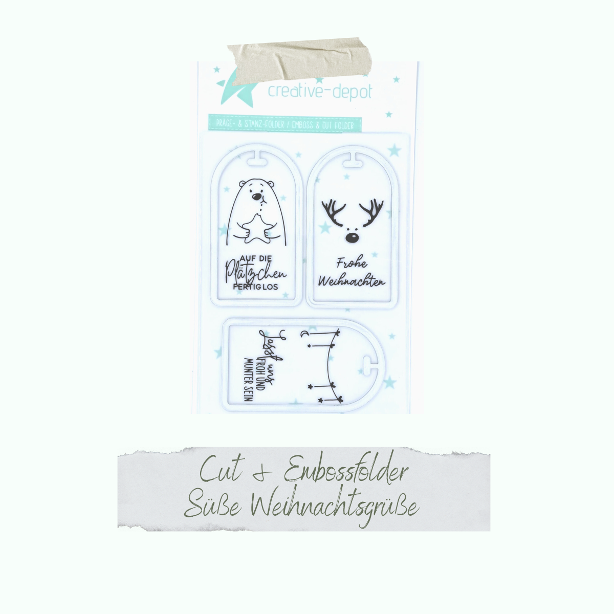 CD-PF-081 Cut & Emboss Folder - Mini pendentif - Noël - 11 x 15,5 cm
