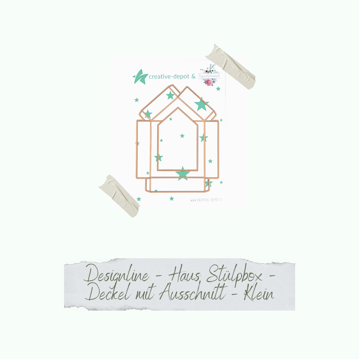 Produktbilder-Stanzen-264tLOpmRoTf9L Die - Designline - Haus Stülpbox - Deckel mit Ausschnitt - klein