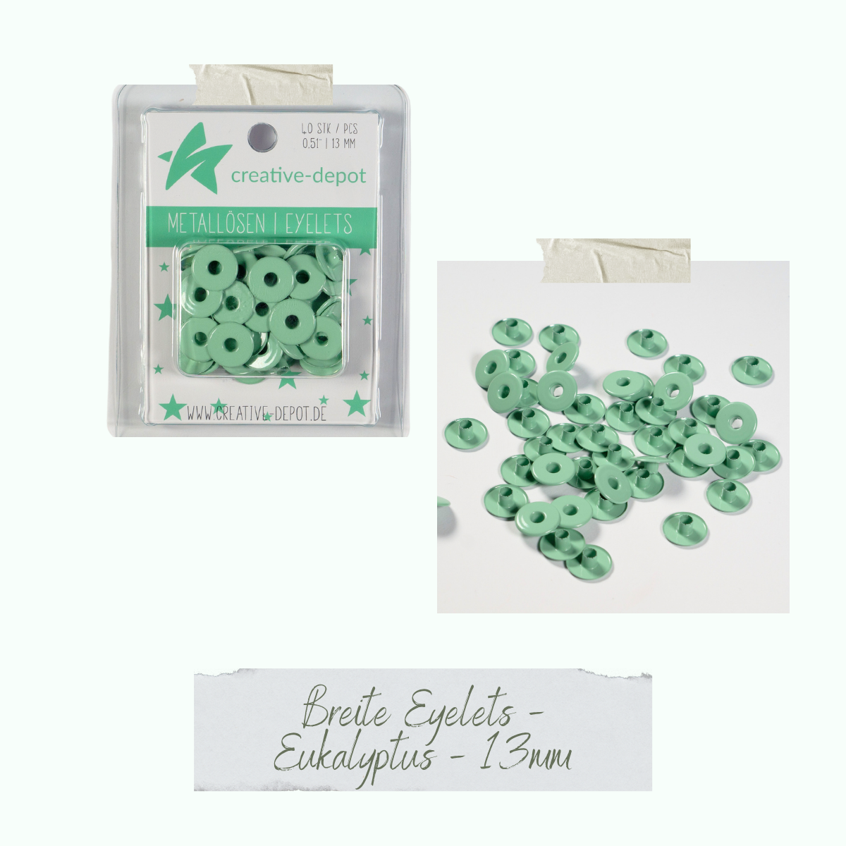 CD-EY-083_Breite-Eyelets-Eukalyptus-13mm Breite Eyelets - Eukalyptus - 13 mm