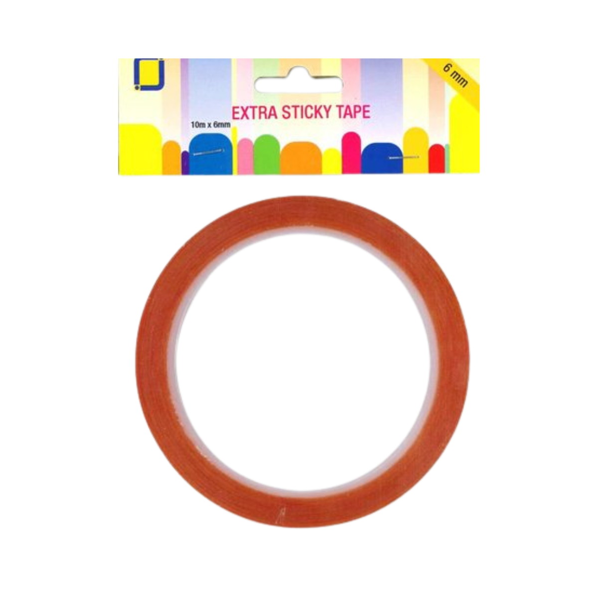 Jeje - Ruban adhésif double face - forte adhérence - 6 mm x 10 m