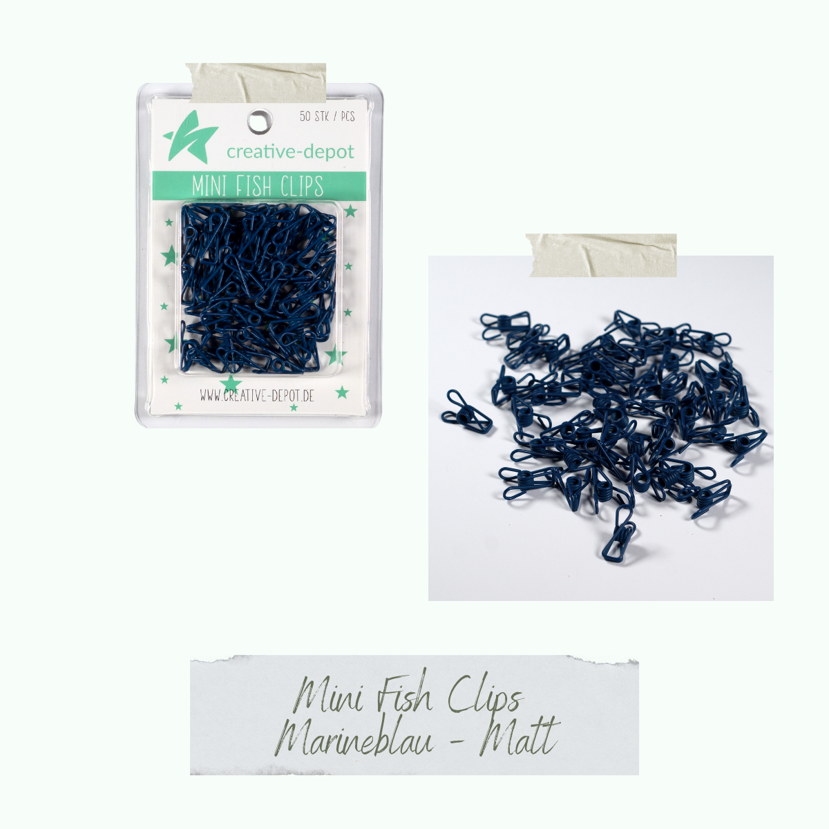 Mini Fish Clip - Marineblau - Matt - 50 Stück Mini Fish Clip - Marineblau - Matt - 50 Stück