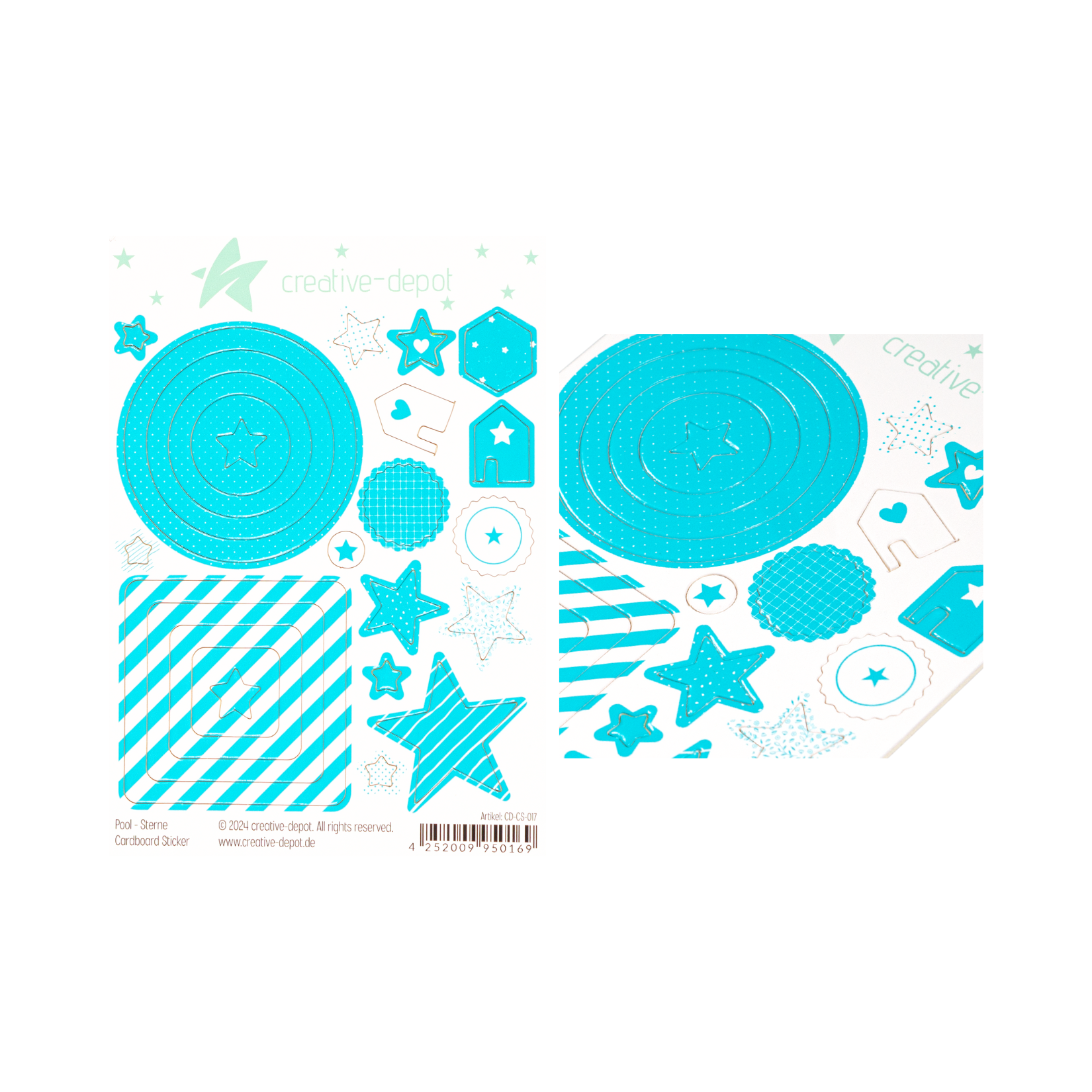 Cardboard Sticker - Pool - Sterne