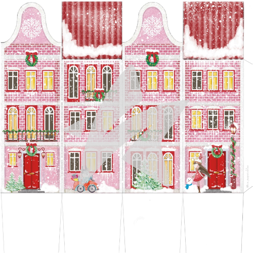 Design paper - Designline - Christmas House - Red