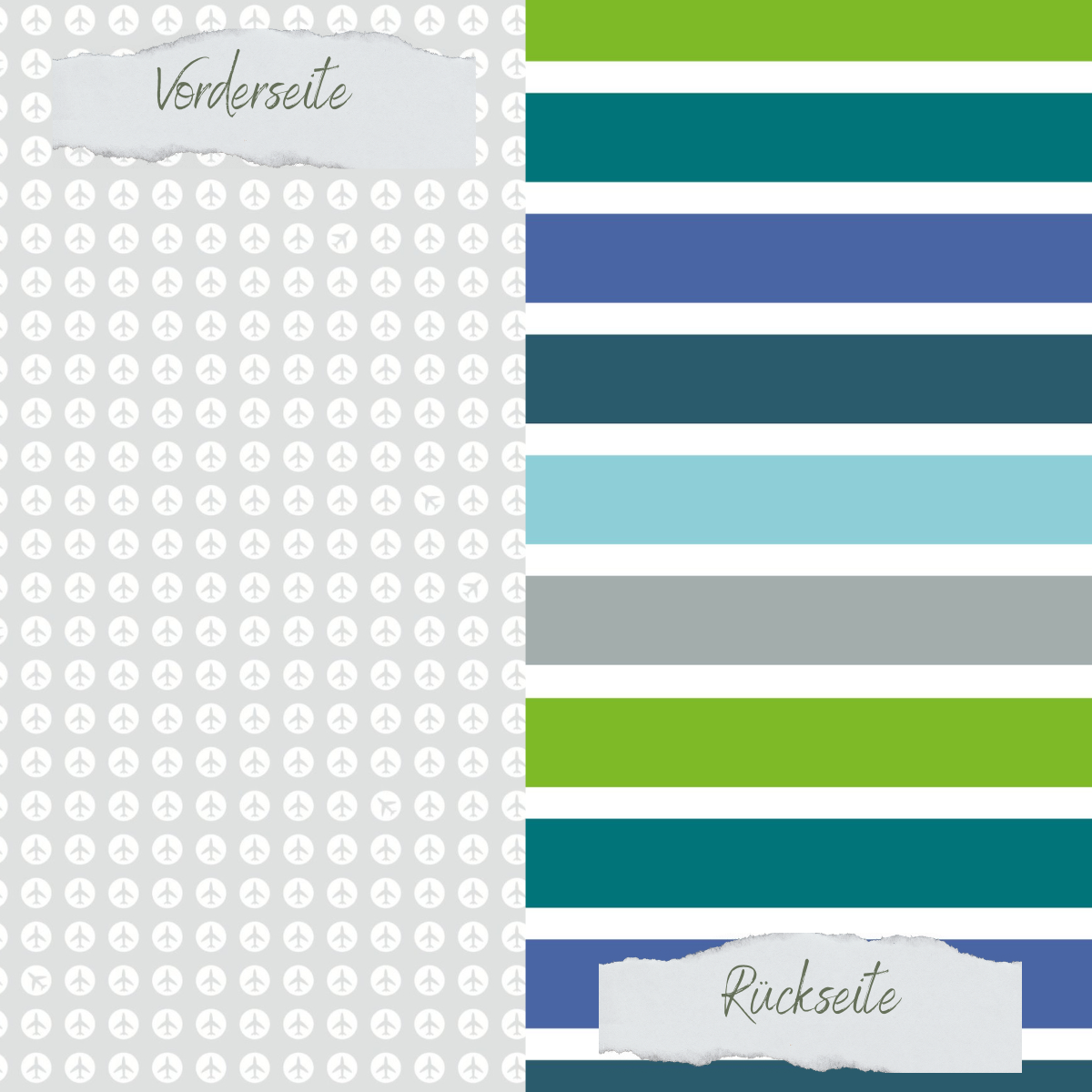 Designpapier - Designline - Scrapliebe - Reise - Breite bunte Streifen - Doppelseitig bedruckt