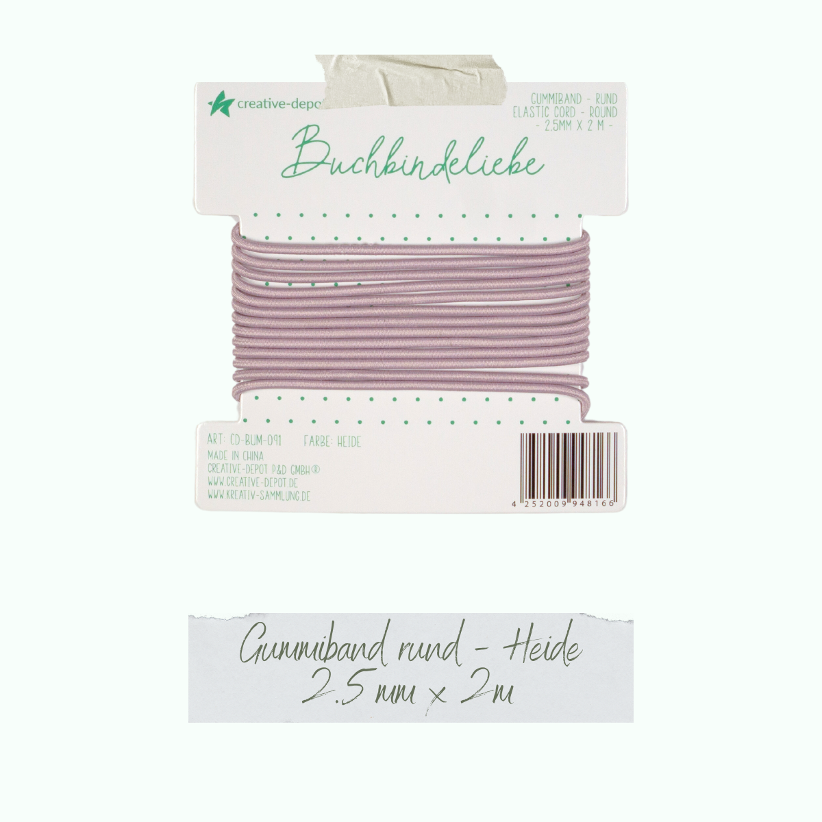 CD-BUM-091_Gummiband-rund-Heide Gummiband - Heide - rund - Buchbindeliebe