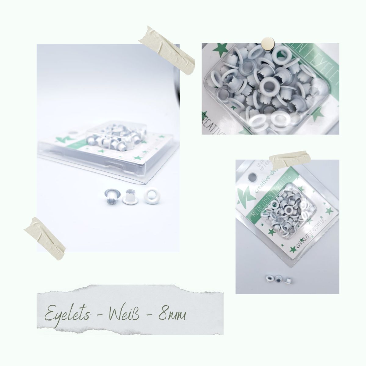 Eyelets-Weiss-8mm Eyelets - Weiß - 8mm
