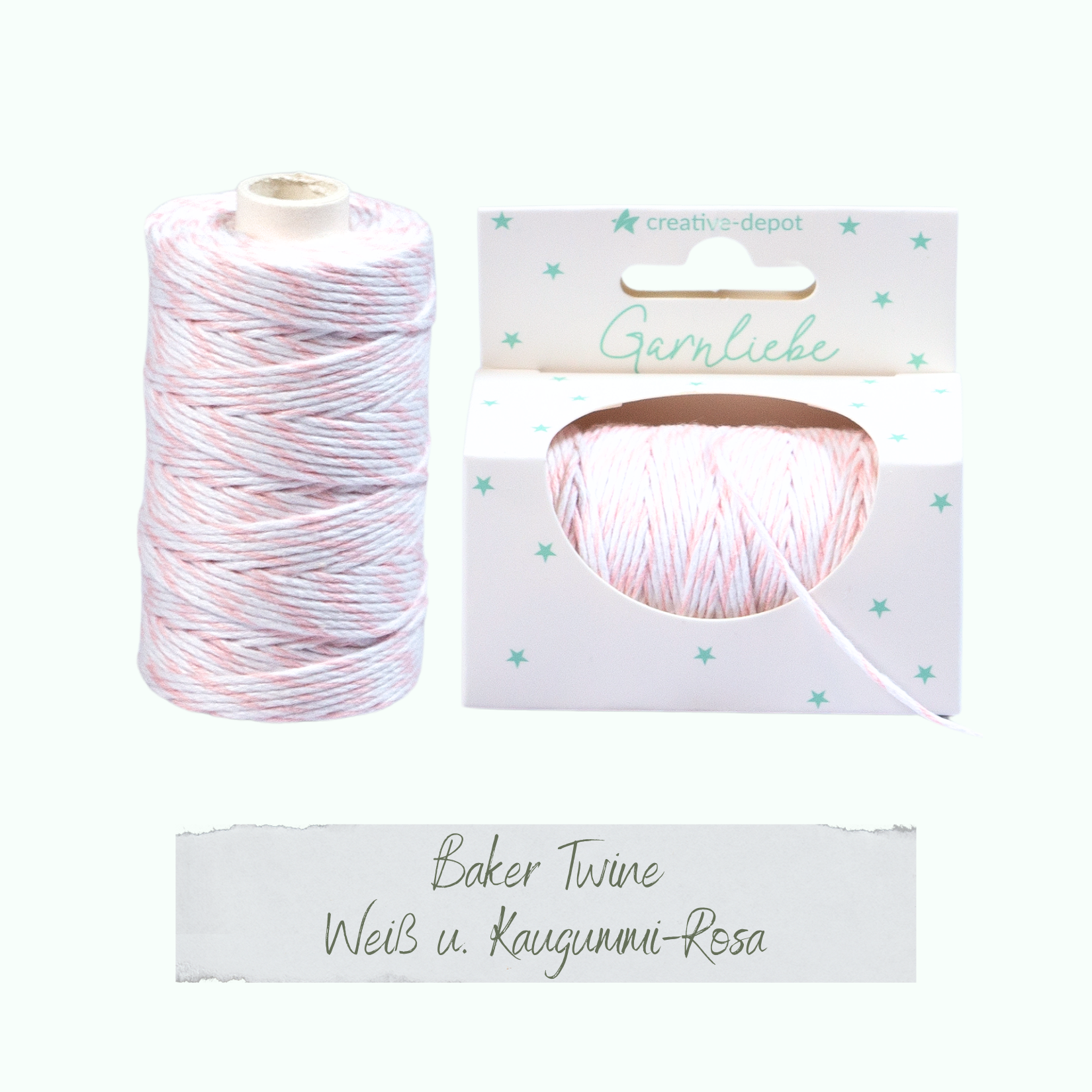Baker Twine - Weiß & Kaugummi-Rosa - Garnliebe
