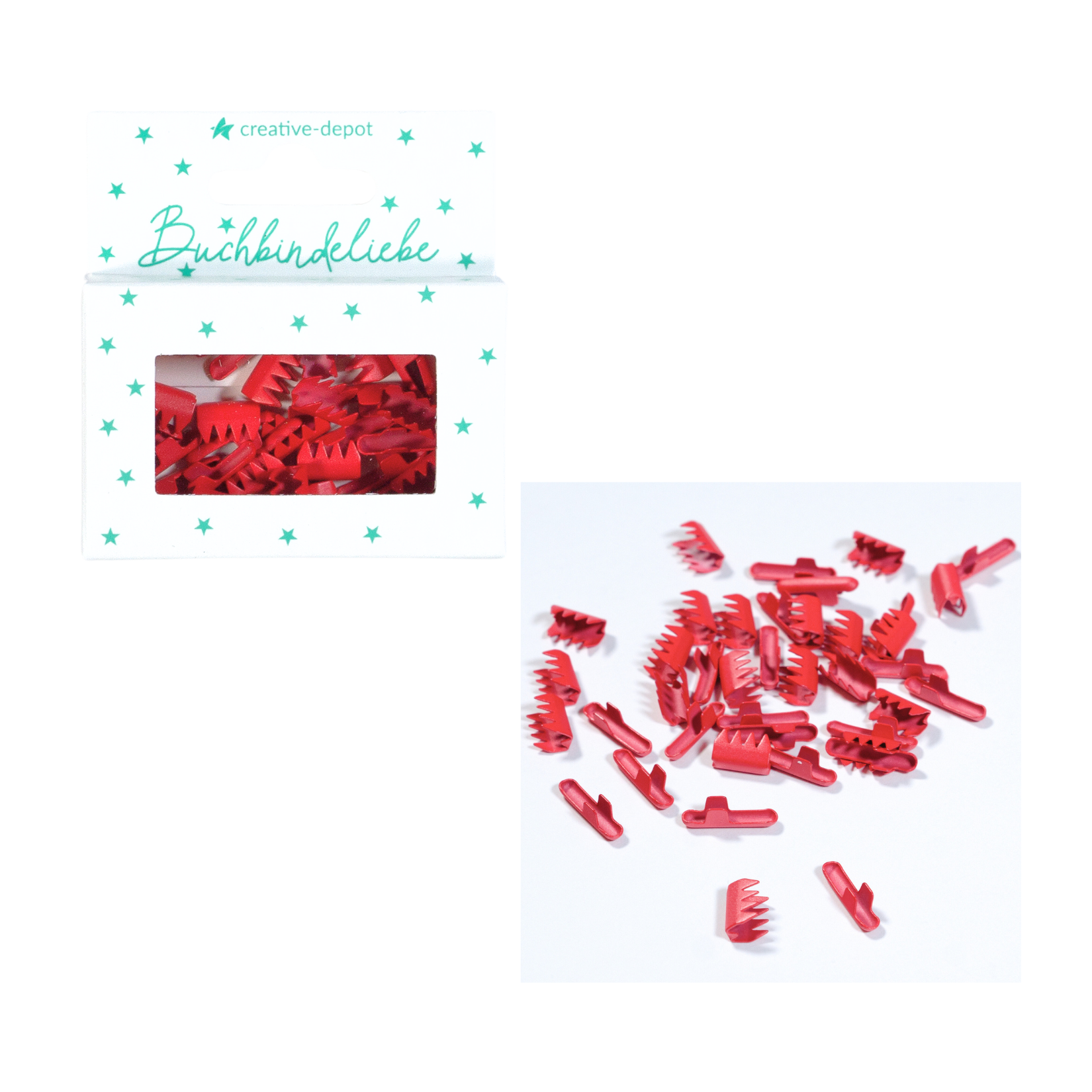 Splinte - Weihnachtsrot - Matt - Buchbindeliebe - 40 Stück