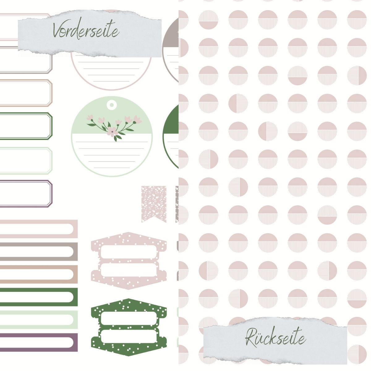 Designpapier - Designline - Scrapliebe - Vintage Blümchen - Labels und Tabs - Doppelseitig bedruckt Designpapier - Designline - Scrapliebe - Vintage Blümchen - Labels und Tabs - Doppelseitig bedruckt