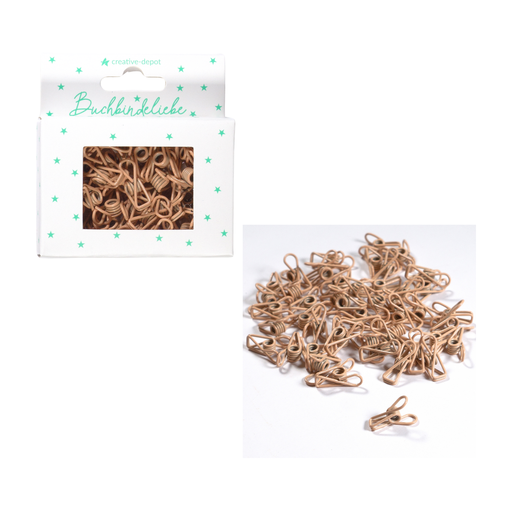 Mini Fish Clip - Karamell - Matt - 50 Stück