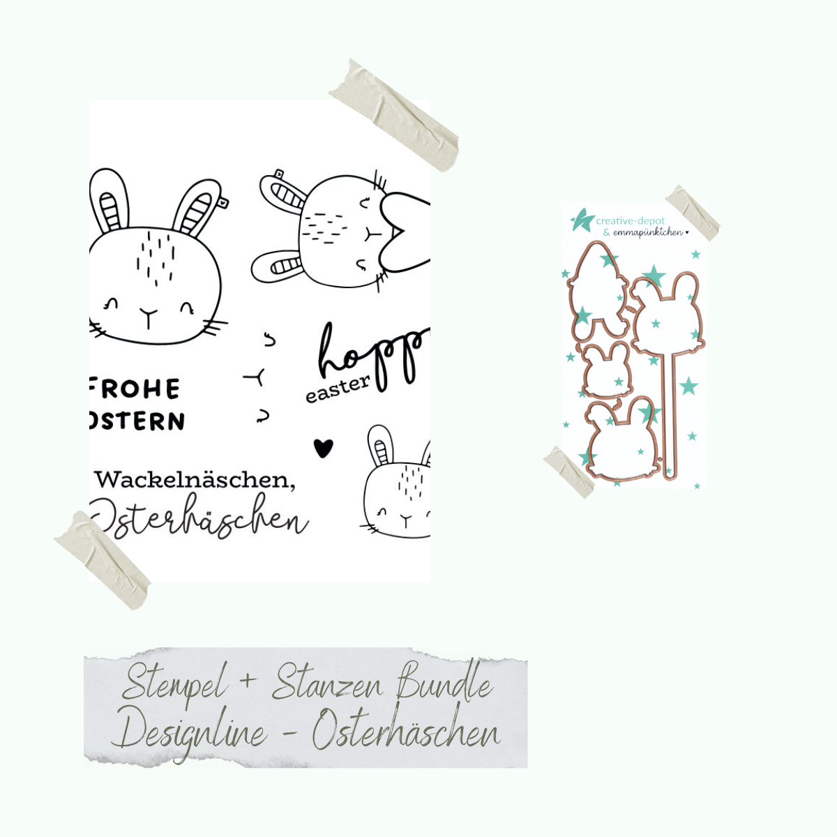 Bundle - Designline - Osterhäschen - Stempelset & Stanzen 