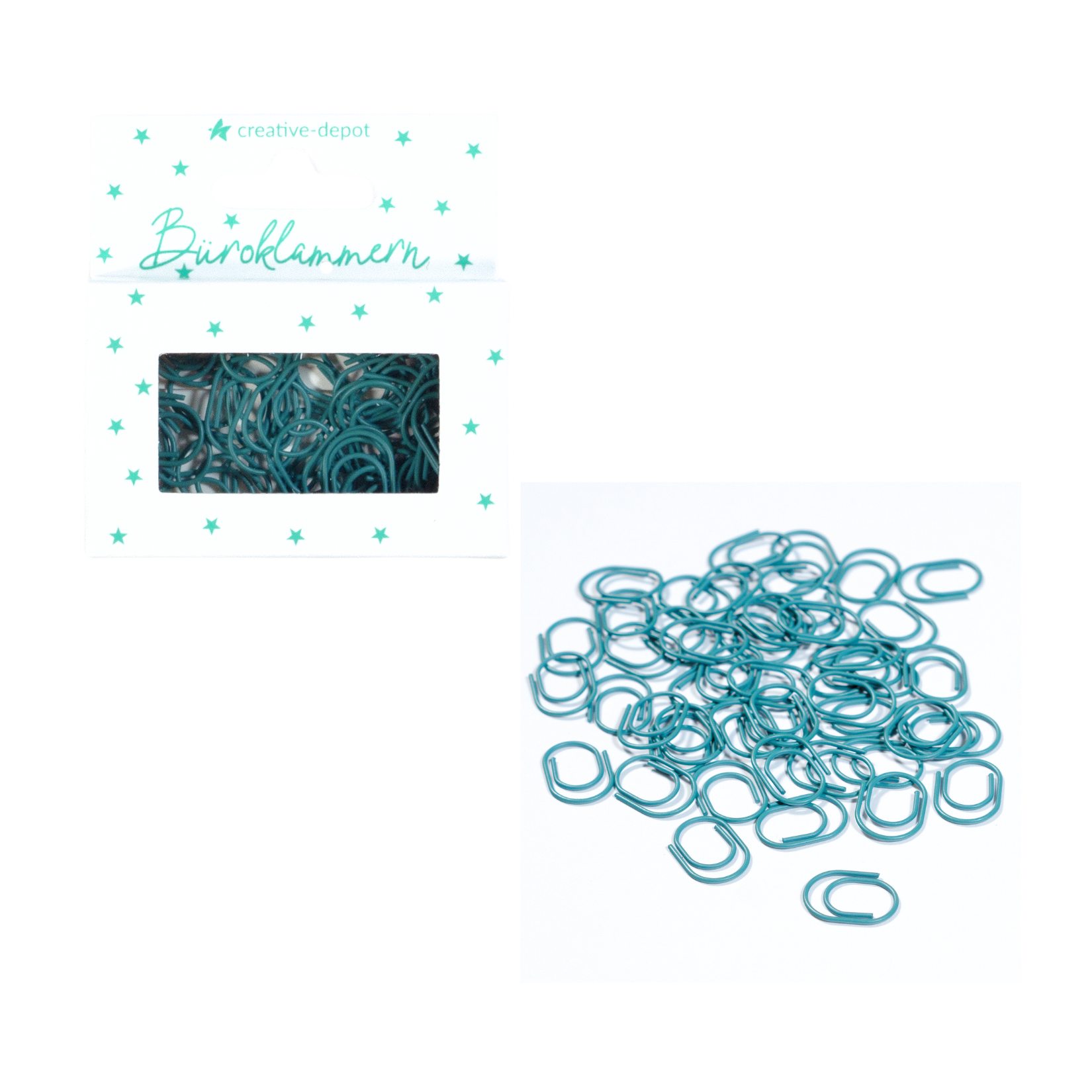 Büroklammer Oval - Salbei - Matt - 50 Stück