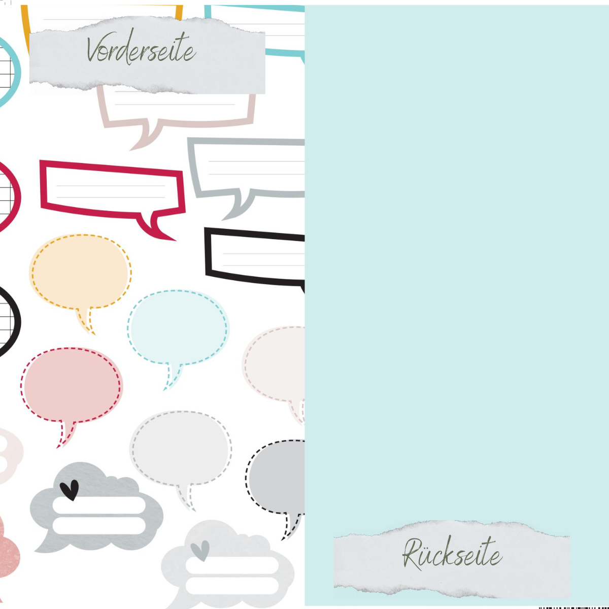 Papel de diseño - Scrapliebe - Smalltalk - Sprechblasen - Impreso por ambas caras