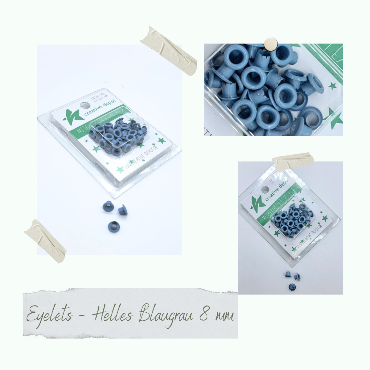 CD-EY-029 Eyelets - Helles Blaugrau - 8mm