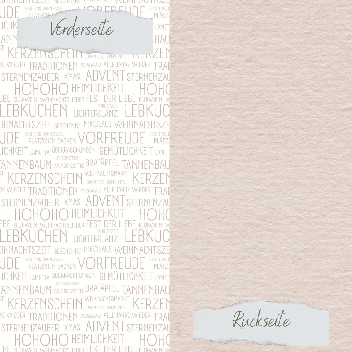 Designpapier - Scrapliebe - Dezembertagebuch - Weihnachtswörter - Latte - Doppelseitig bedruckt