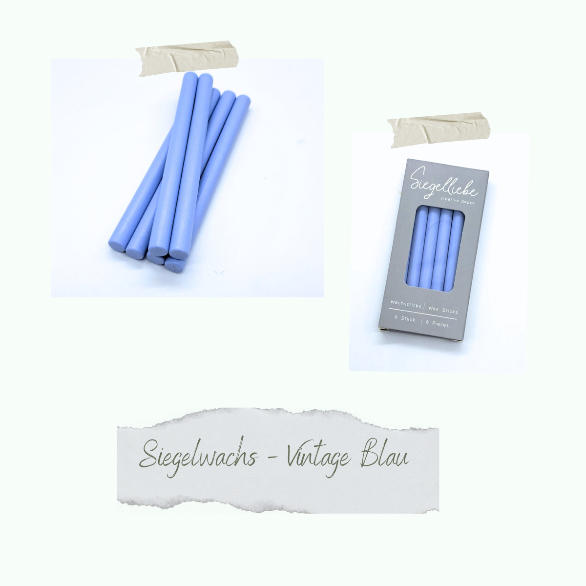 CD-SW-035 Barritas de cera - Vintage Blau - Siegelliebe