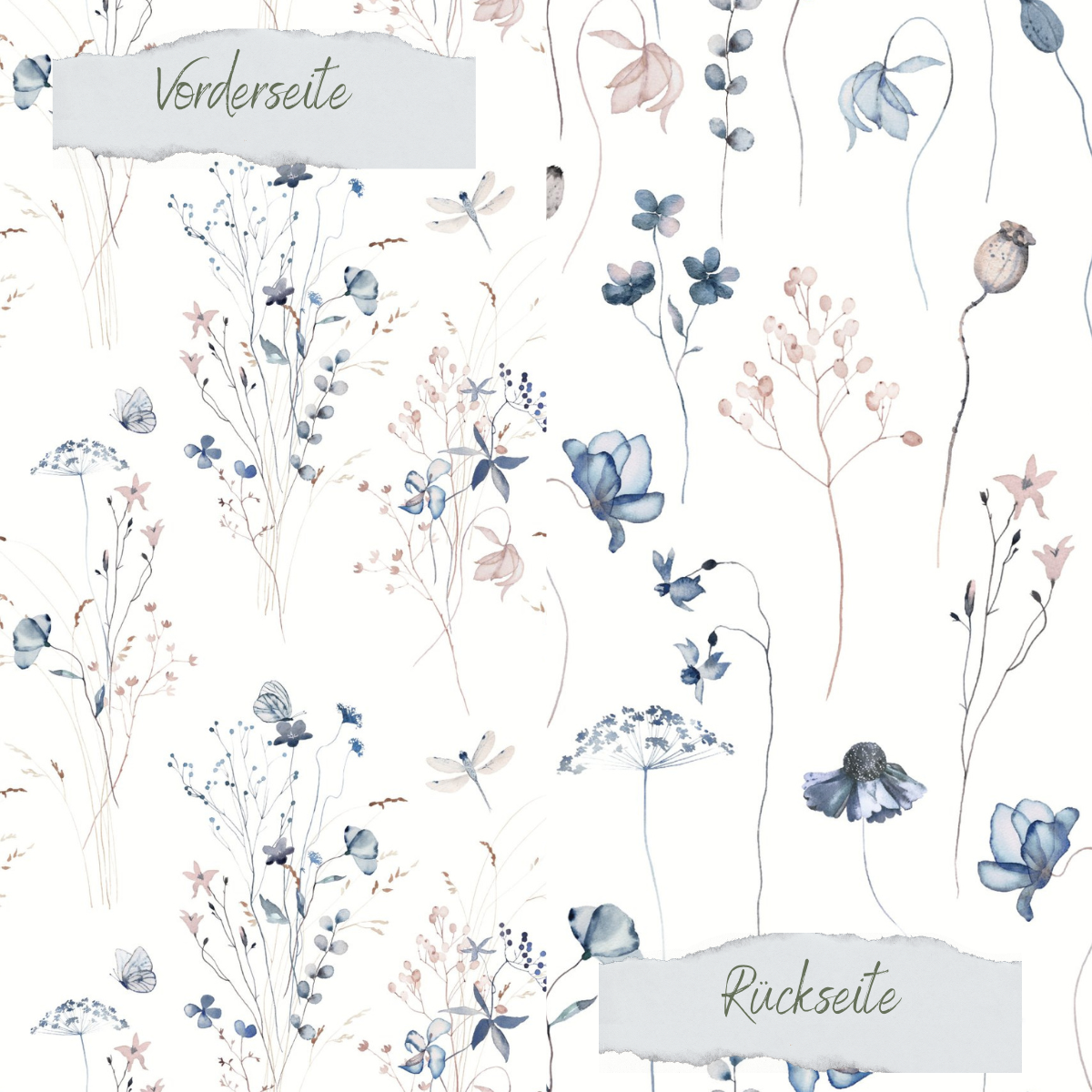 Papier décoratif - Automne bleu II - Imprimé recto-verso
