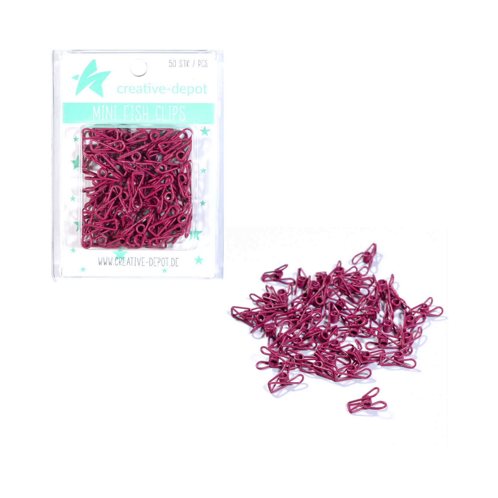 Mini Fish Clip - Herbstbeere - Matt - 50 Stück