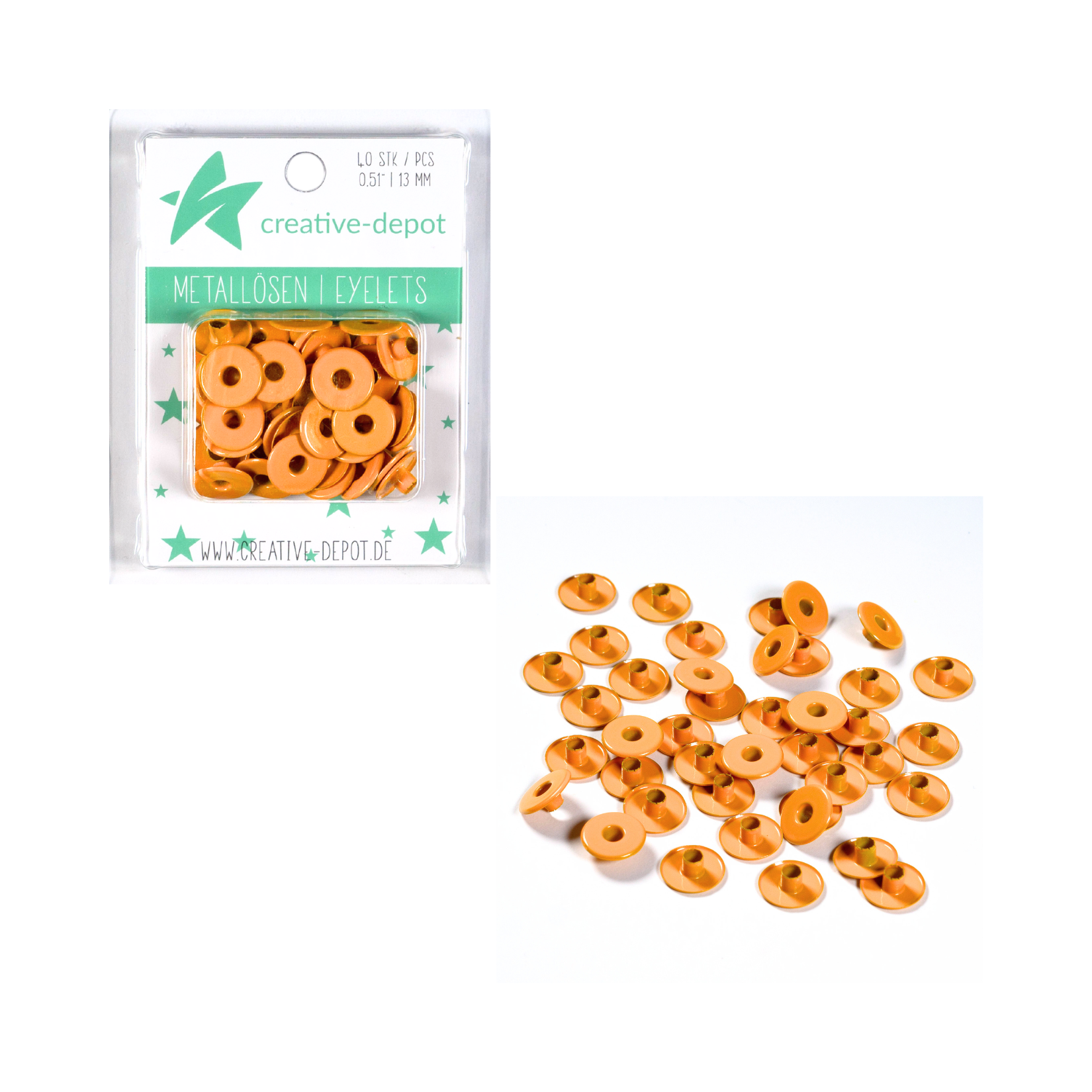 Breite Eyelets - Curry - 13 mm