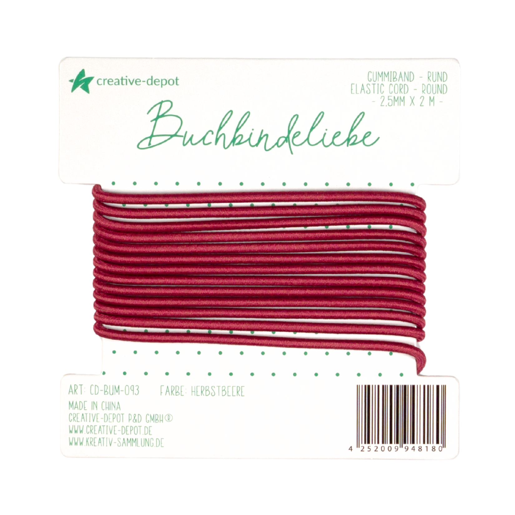 Gummiband - Herbstbeere - rund - Buchbindeliebe