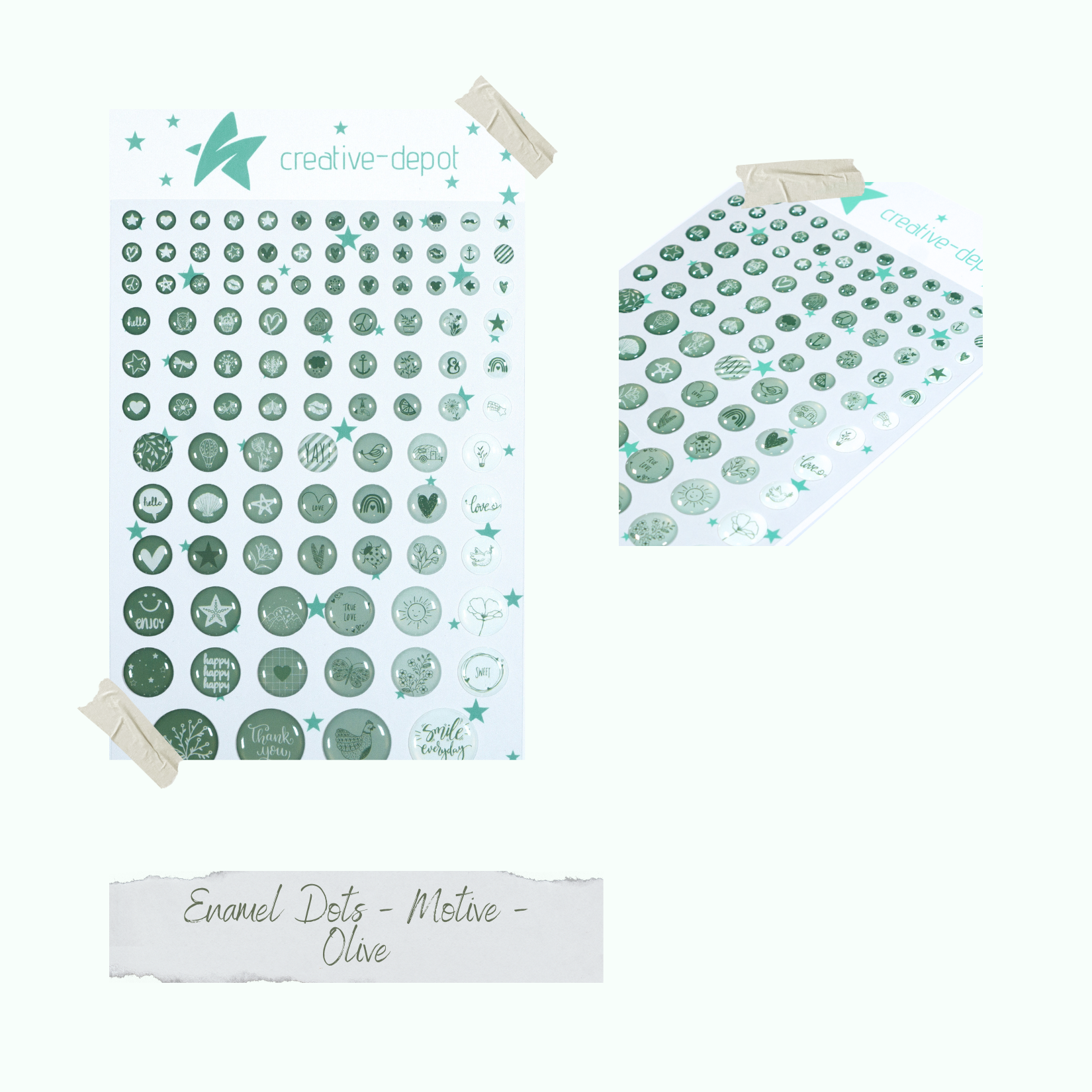 Enamel Dots - Motive - Olive