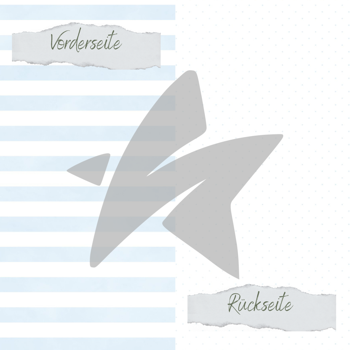 CD-BP-086 Papel de diseño - Basic - Baby Blau - Gepunktet + Breite Streifen - Impreso por las dos caras