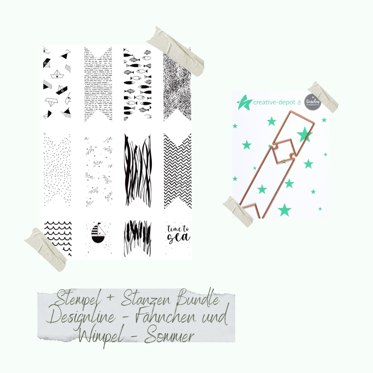 Bundle - Designline - Fähnchen und Wimpel - Sommer - Stempelset & Stanzen 