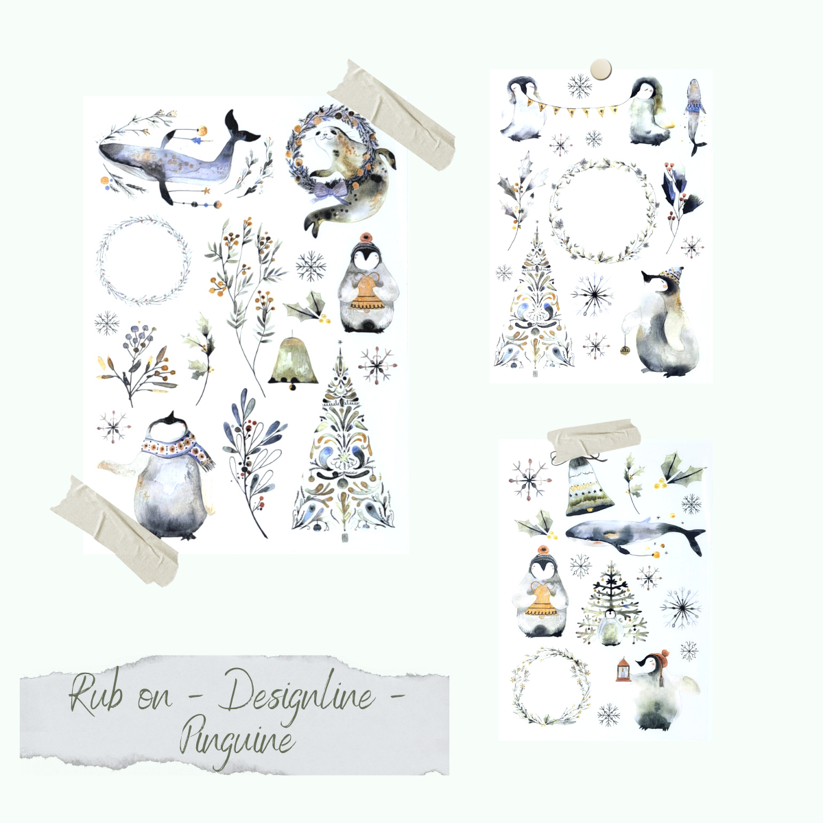 Rub-Ons - Designline - Pinguin - A5 - 3 feuilles