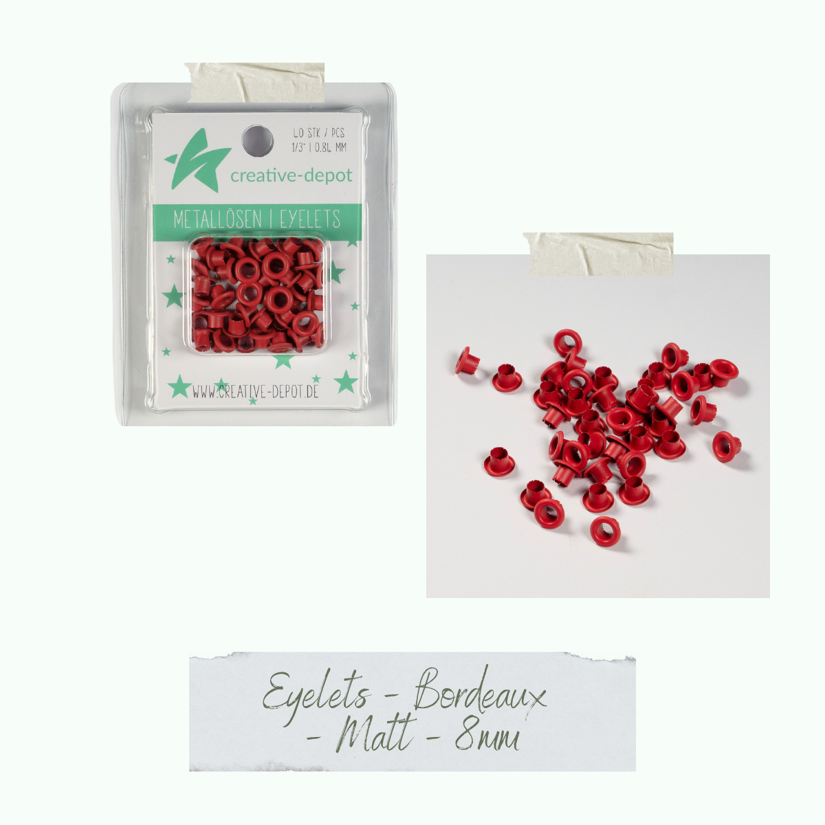 CD-EY-120_Eyelets-Bordeaux-Matt-8mm Eyelets - Bordeaux - Matt - 8 mm