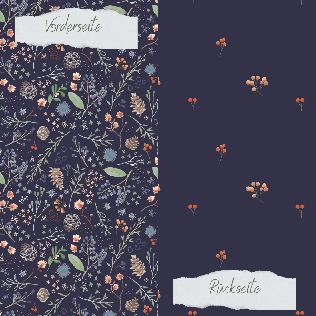 Designer paper – Winter Miscellany – Blue – Printed on both sides