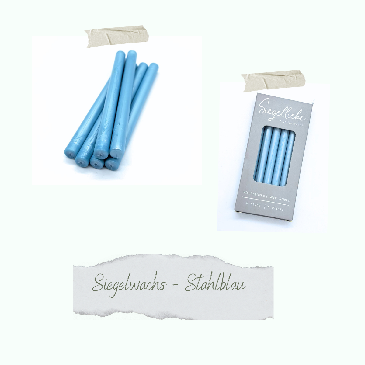 CD-SW-050 Barritas de cera - Stahlblau - Siegelliebe