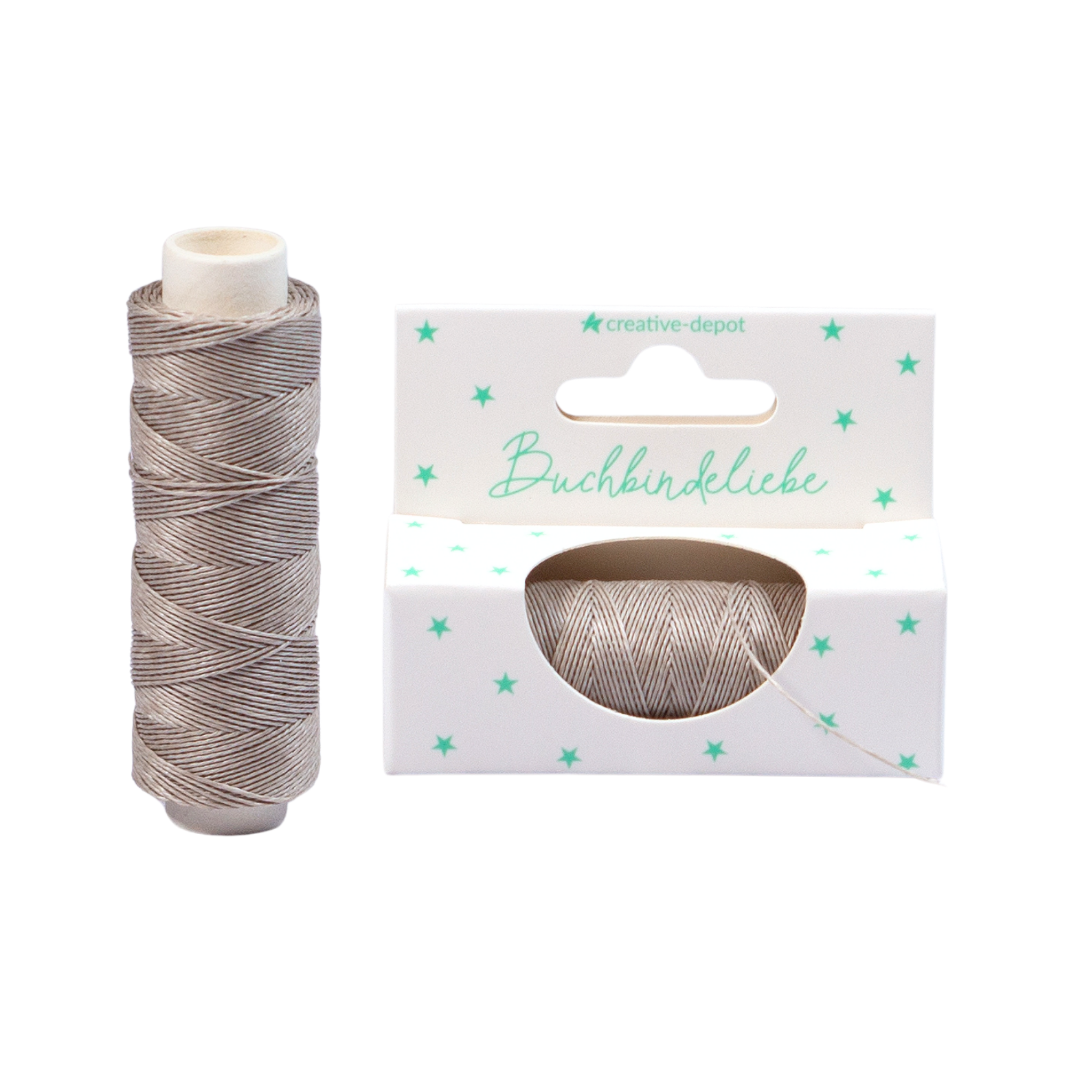 Leinenzwirn gewachst - Taupe - Buchbindeliebe  