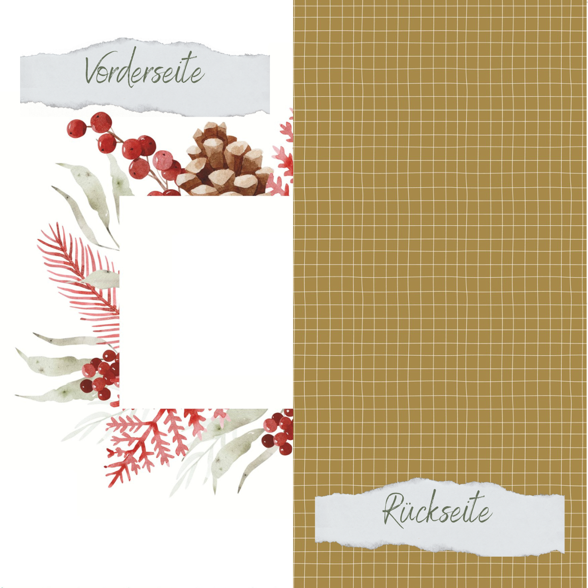 CD-DP-771 Papel de diseño - Weihnachtsfreude - Rechteck - Impreso por las dos caras
