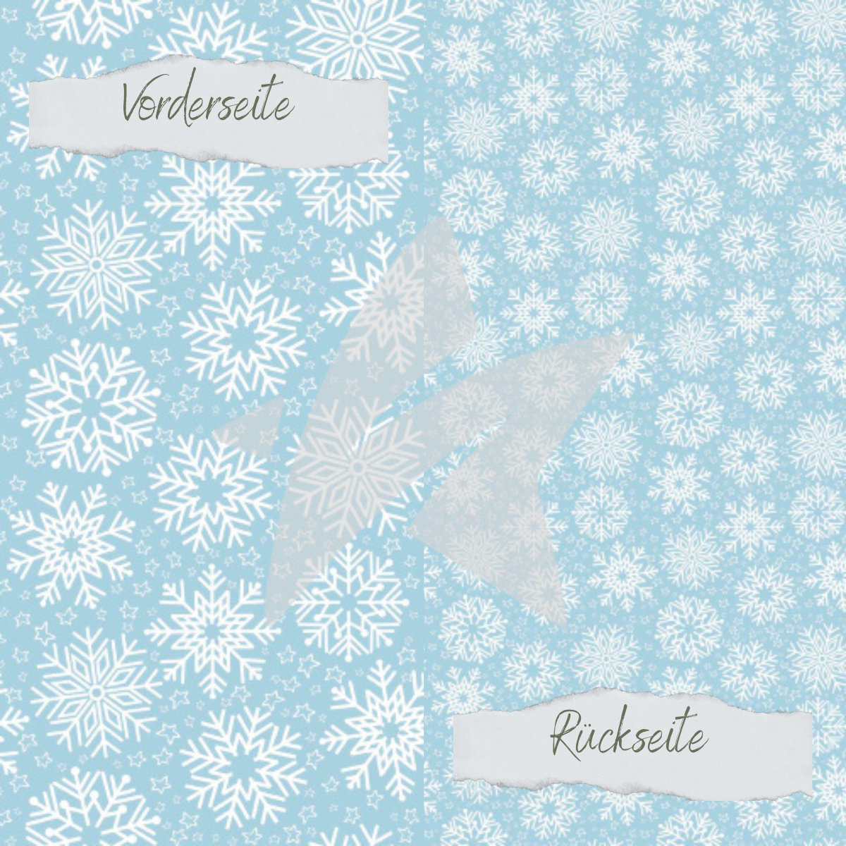 Papel de diseño - Designline - Copos de nieve - Azul - Impreso por las dos caras