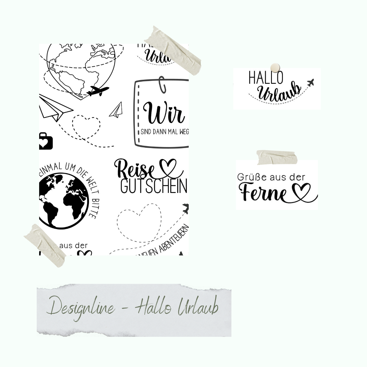 Stempelset - Designline - Hallo Urlaub