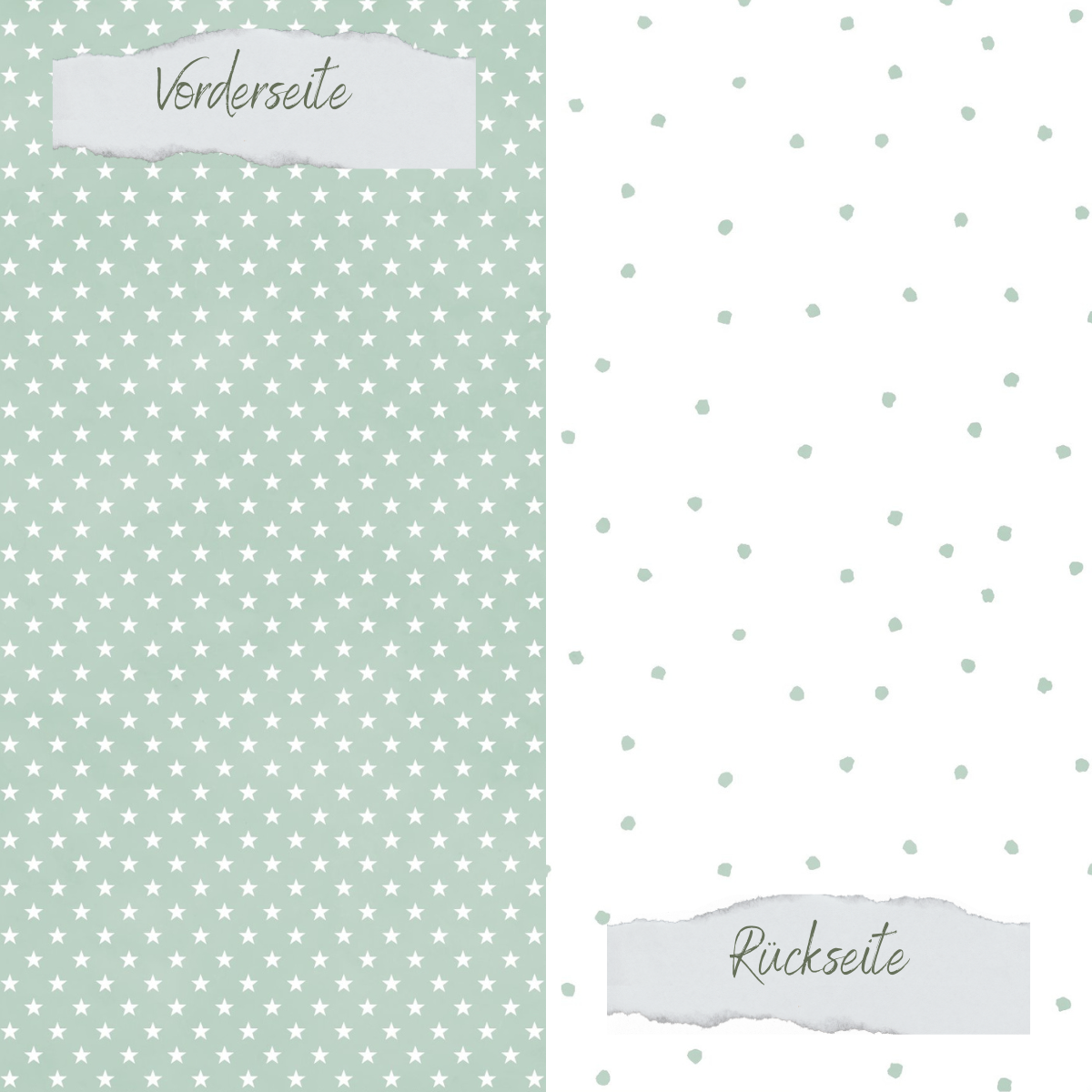 Papel de diseño - Basic - Vintage Mint - Tupfen + Sternchen - Beidseitig bedruckt Papel de diseño - Basic - Vintage Mint - Tupfen + Sternchen - Beidseitig bedruckt