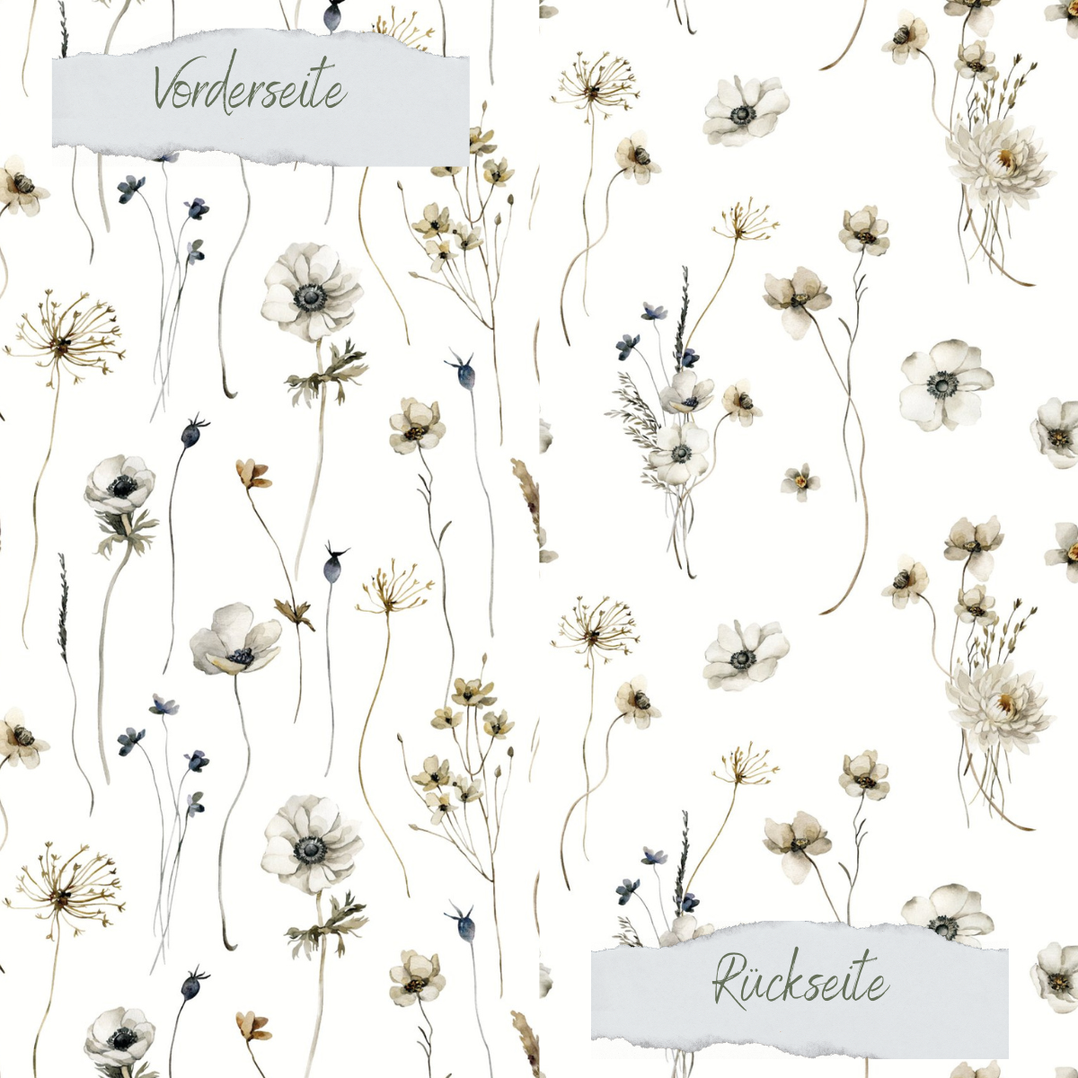 Papier décoratif - Weiße Anemonen I - Imprimé recto-verso