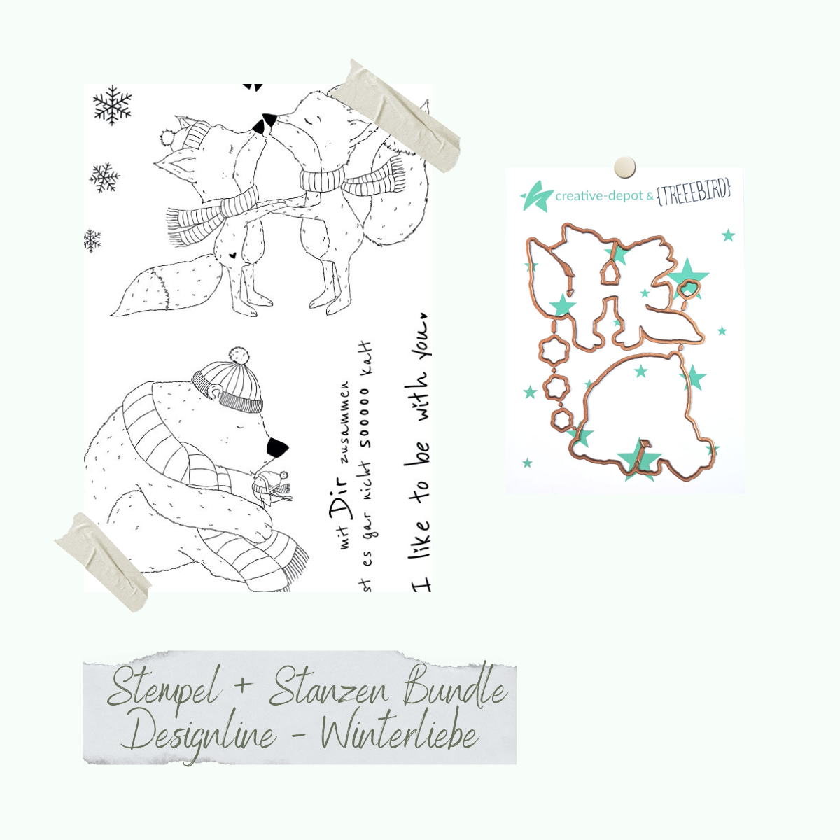 Bundle - Stamp set & punches - Designline - Winter love