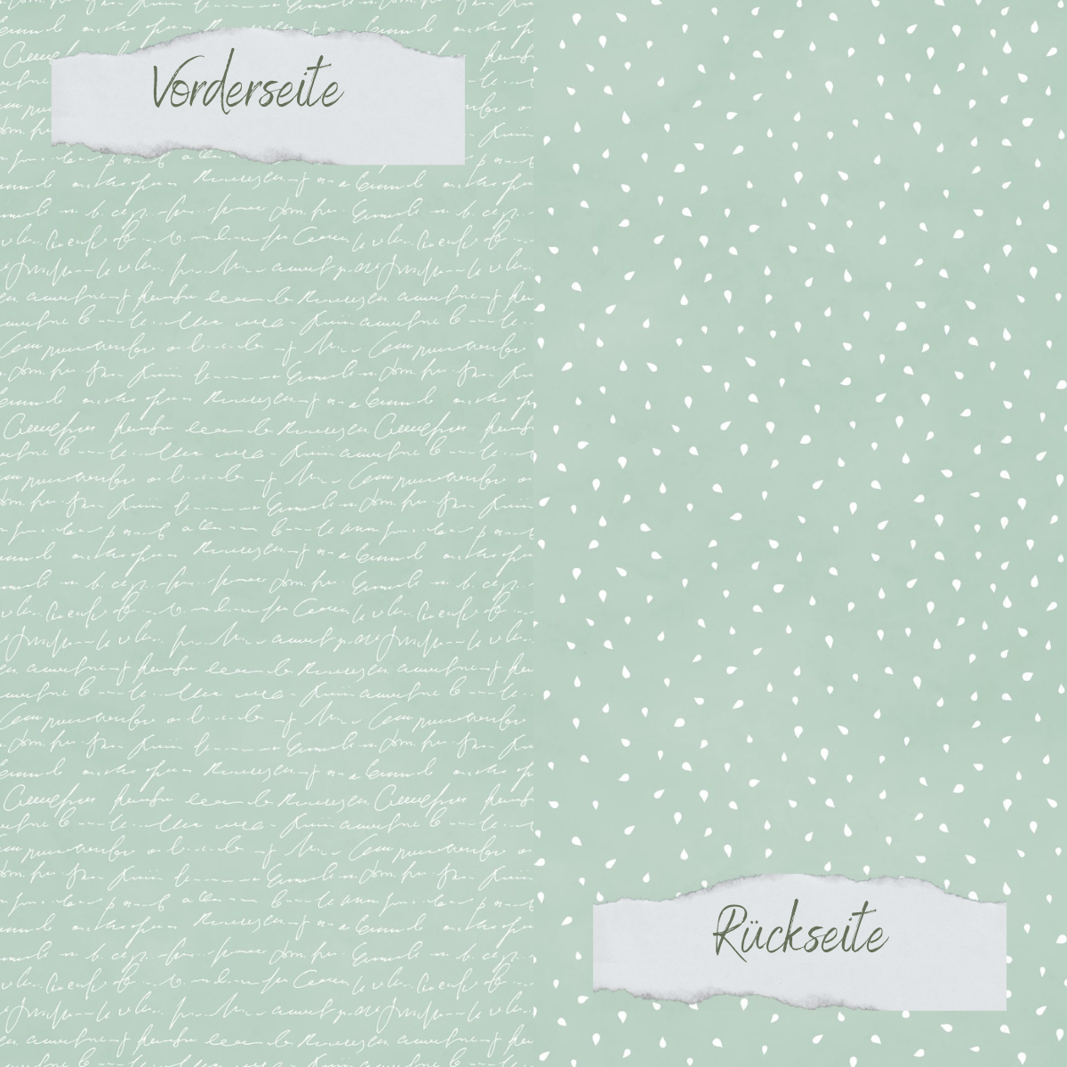 Papel de diseño - Basic - Vintage Mint - Apfelkernchen + Schrift - Doppelseitig bedruckt Papel de diseño - Basic - Vintage Mint - Apfelkernchen + Schrift - Doppelseitig bedruckt